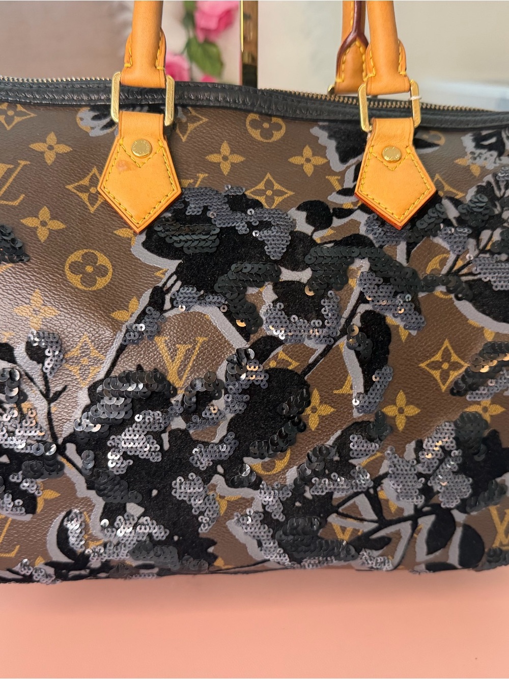 Louis Vuitton Limited Edition Monogram Fleur de Jais Speedy 30 eBay COA *Rare* - Picture 4 of 13
